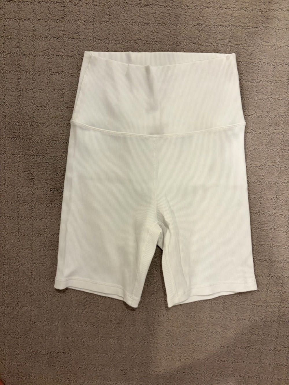 OFFLINE by Aerie High-Waist White Ribbed Bike Shorts